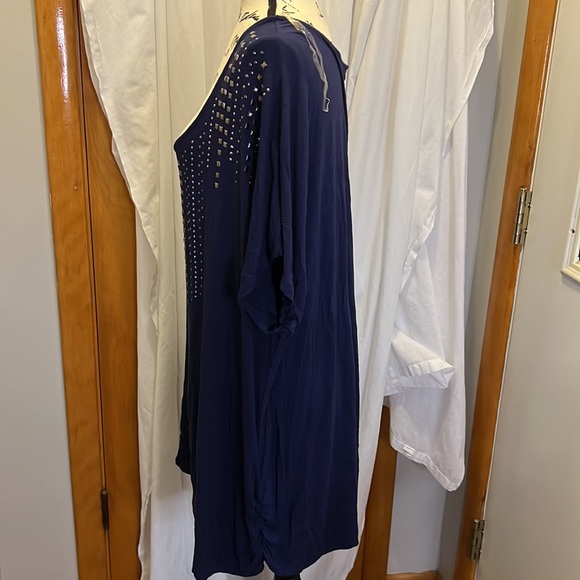 Faded Glory laddies plus size royal sapphire short sleeve shirt with rhinestones - Picture 4 of 6